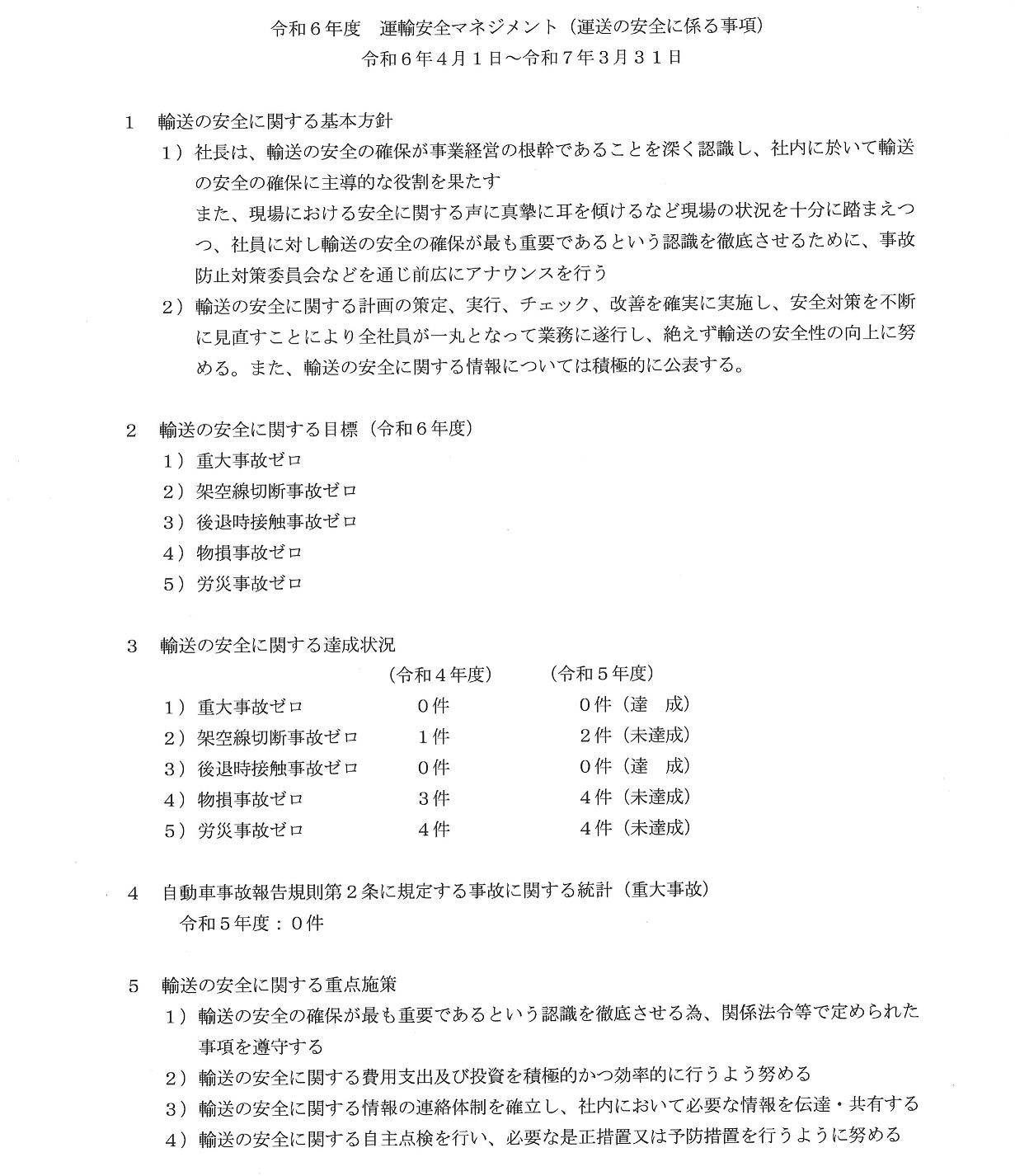 令和6年度　運輸安全マネージメント（１）